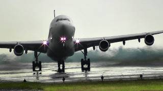 Heavy SAS  Airbus A340300 takeoff at Copenhagen Kastrup [upl. by Sokcin]