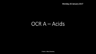 OCR A 214 Acids REVISION [upl. by Adien]