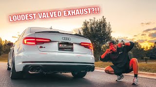 The LOUDEST Valved Exhaust for the Audi B9 S4 ECS Tuning NonRes Catback [upl. by Nueoras]