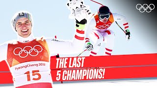 Mens Downhill Skiing ⛷ Last 5 Champions 🥇 [upl. by Bayard998]