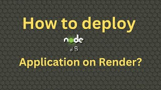 How to deploy NodeJs application on rendernodejsdeployment coding [upl. by Beilul521]