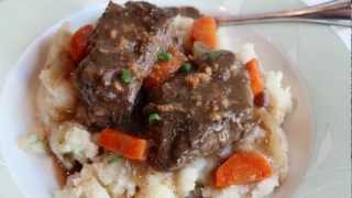 Beef Short Ribs quotSauerbratenquot  Braised Beef Short Ribs Recipe [upl. by Lynnelle]