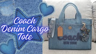 Whats in My Coach Denim Cargo Tote  Collaboration with Just1Espi 💙 [upl. by Hampton]