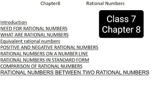 Chapter 8 class 7 mathsrational numbers [upl. by Huba]