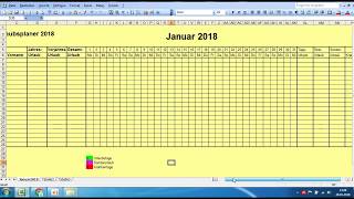 Urlaubsplaner 2018  Aufbau der Tabellen  Teil 1 [upl. by Krucik]