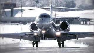 NetJets Global 6000 Valley Landing liveATC Samedan Airport ‎27122018 [upl. by Naid]