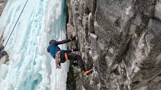 Yamnuska guide James on a Haffner Creek mixed climb [upl. by Mayhew]