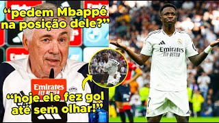 🔥ATÉ O ANCELOTTI FICOU EM CHOQUE COM A PARTIDA DO VINI VINI JR ANOTA HAT TRICK E DECIDE MAIS UMA [upl. by Odnalref]