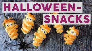 3 gruselige Snacks für deine HalloweenParty 👻 REZEPTE [upl. by Winser]