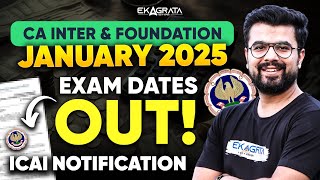 CA Exam January 2025 Exam Dates Announced  ICAI Notification Out🔥 [upl. by Hi439]