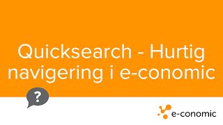 Quicksearch  Hurtig navigering i economic [upl. by Calondra1]