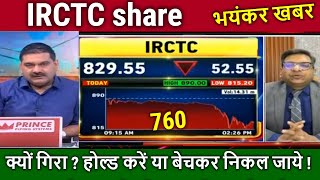 IRCTC share kyu gir raha hai  Hold or Sell irctc share news analysisirctc share next target [upl. by Celio863]