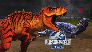 🌍Tyrannosaurus Rex VS Limnoscelis  Jurassic World The Game ✖Compilation✖ [upl. by Jaf]