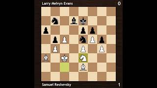 Samuel Reshevsky vs Larry Melvyn Evans  Amsterdam Interzonal 1964  Round 6 [upl. by Akenom]