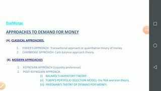 Monetary economics theory of demand for money [upl. by Tarrance]