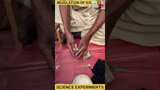 regelation of ice  science experiments experiment science physics shorts [upl. by Almeeta]