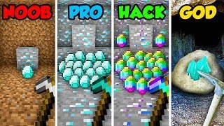 Minecraft NOOB vs PRO vs HACKER vs GOD DIAMOND MINING in Minecraft Animation [upl. by Eyatnod]