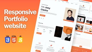 Responsive Personal Portfolio Website Using HTML CSS And JavaScript  Carousel Testimonial [upl. by Willamina652]
