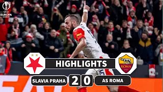 Slavia Praha vs Roma  20  Highlights  UEFA Europa League 202324 [upl. by Pippas363]