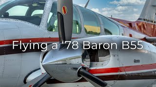 Flying a 1978 B55 Baron  Bakersfield to Long Beach [upl. by Nylodnew]