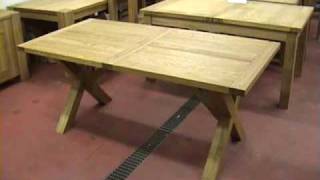 Cross X Leg Extending Oak Dining Tables [upl. by Ardra]