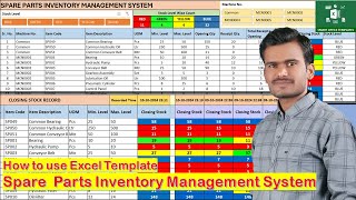 How to use Excel Template Spare Parts Inventory Management System [upl. by Ayifas]