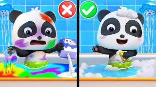 Bath Song  Monster Loves Bathwater  Good Habits Song  Kids Songs  Kids Cartoons  BabyBus [upl. by Epuladaugairam]