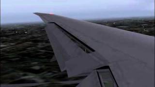 X Plane 767 400 Landing in Cleveland Wing View [upl. by Aidam]