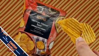 Specially Selected German Pilsner Beer Crinkle Cut Crisps  Random Reviews [upl. by Legim380]