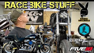 Changing wheel bearings in our harley davidson race bike [upl. by Yelssew]