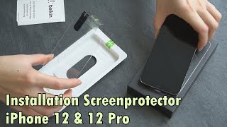 TUTORIAL Installation Screenprotector iPhone 12 amp 12 Pro  Belkin UltraGlass How to Apply  REVIEW [upl. by Etteinotna]