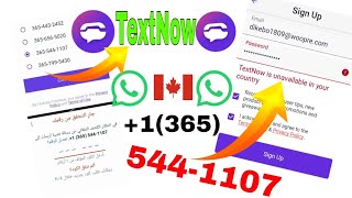 How to create amp use unlimited TextNow Canada 🇨🇦 WhatsApp Number [upl. by Mariko]