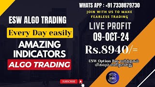 ESW Robo trading LIVE Market Analysis in BankNifty Algo Option Buying on 09OCT2024 [upl. by Accire714]