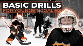 Basic Drills for Younger Goalies with my buddy RJ [upl. by Wilonah795]