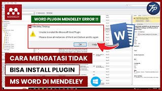 Tutorial Mendeley  Cara Mengatasi Tidak Bisa Install Plugin Ms Word Di Mendeley [upl. by Also]