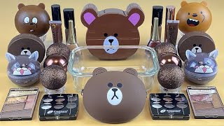 Cute bear slime 2024  Most satisfying slime video  mixing makeup into clear slime oddlysatisfying [upl. by Nosinned]