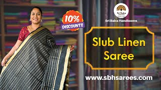 Slub Linen Saree Collections [upl. by Aleece824]