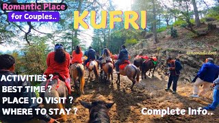 Kufri Tour Plan  Kufri Adventure  Complete Info Kufri Shimla Himachal Pradesh [upl. by Joses]