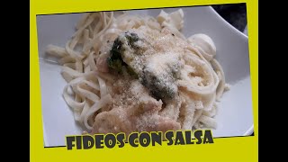 FIDEO CON SALSA BLANCA  PASO A PASO  FÁCIL Y RÁPIDO [upl. by Ynamrej]