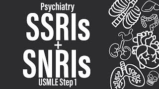 SSRIs and SNRIs Psychiatry Pharmacology  USMLE Step 1 [upl. by Camus]