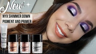 NEW NYX SHIMMER DOWN PIGMENT amp PRIMER  DRUGSTORE GLAM [upl. by Konrad]