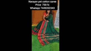 narayanpet cotton sareechettinad cotton sareesouth cotton sareebanana silk saree [upl. by Martina]