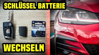 VW Golf 7 GTI Schlüssel Batterie Wechseln [upl. by Etnovert]