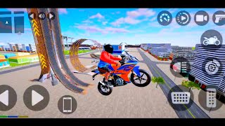 Franklin Found Giants Bike Stunt Mega Ramp New Map In INDIAN BIKE DRIVING 3D [upl. by Pucida]