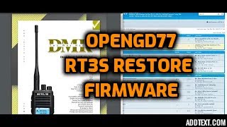 RESTORE ORIGINAL FIRMWARE RT3S  AFTER OPENGD77 INSTALL [upl. by Moersch515]