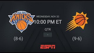 New York Knicks  Phoenix Suns Live Scoreboard [upl. by Ettenrahs]