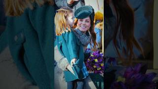 Princess Charlotte copies mommy Catherine curtsying the Queen Christmas Day 2019 [upl. by Hedaza593]