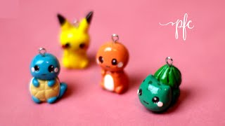 DIY CLAY POKEMON ✨ SQUIRTLE PIKACHU CHARMANDER BULBASAUR ✨ Polymer Clay Charm Tutorial [upl. by Victoir]