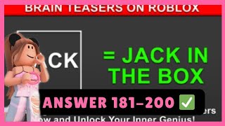 Brain Teasers on roblox decode Answer Stage 181200 [upl. by Noe]