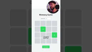 Memory Game in React JS 🔥🔥 reactjs javascript reactjstutorial [upl. by Eitirahc655]